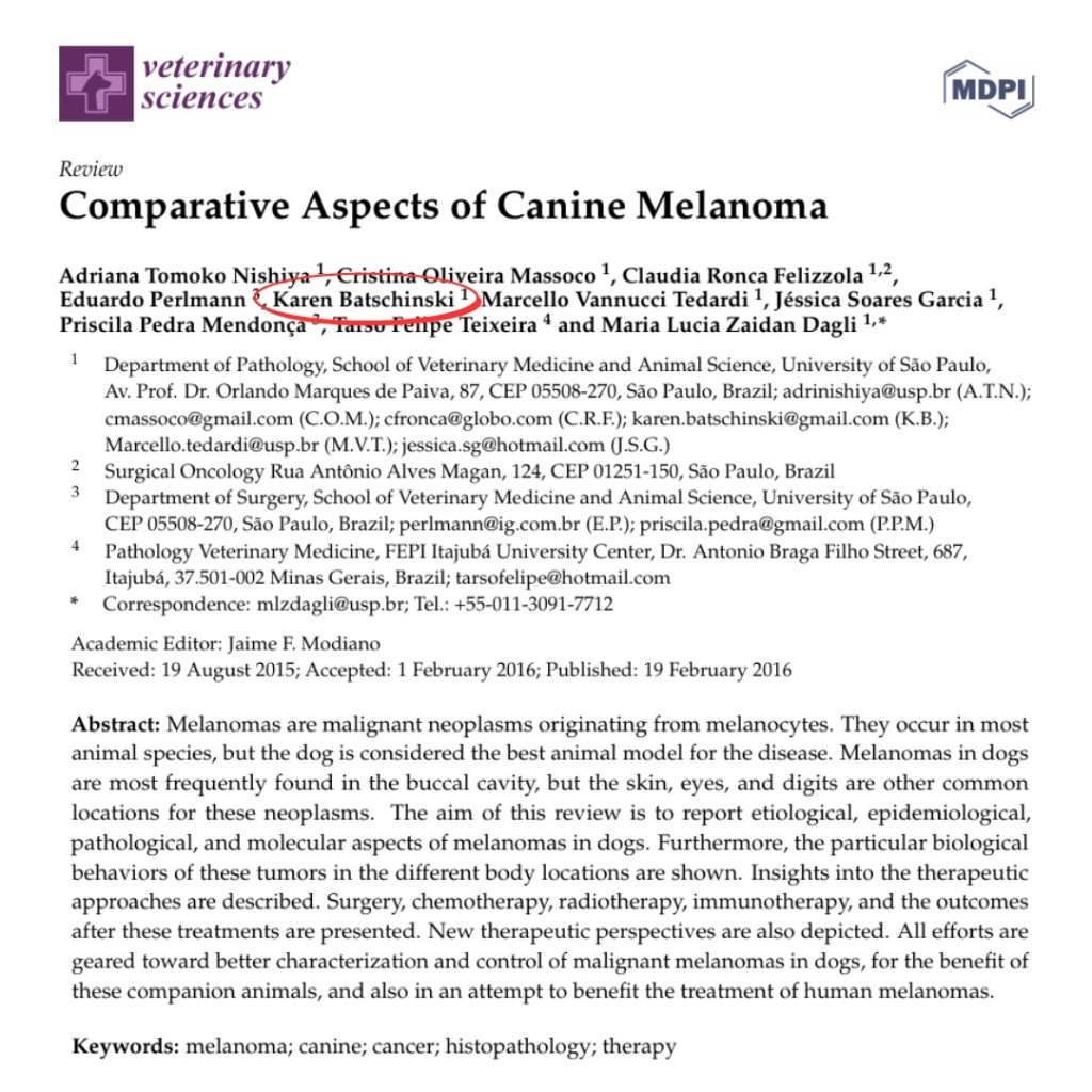 Comparative Aspects of Canine Melanoma