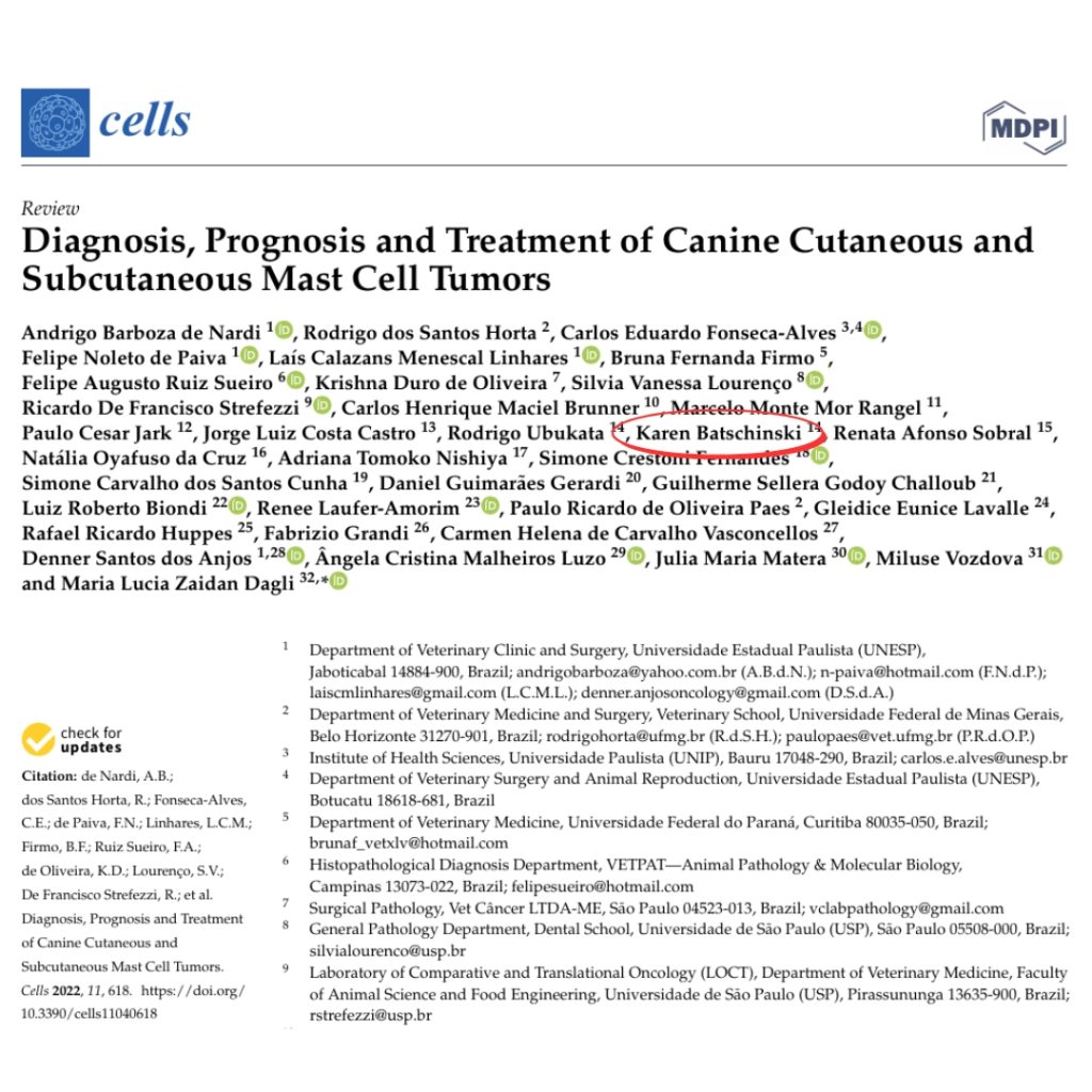 Diagnosis, Prognosis and Treatment of Canine Cutaneous and Subcutaneous Mast Cell Tumors